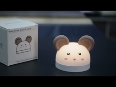 미니 실리콘 구루 마우스 LED 어린이 만화 침실 밤 빛 스마트 테이블 알람 시계